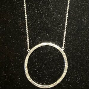 Silver Circle Pendant Necklace
